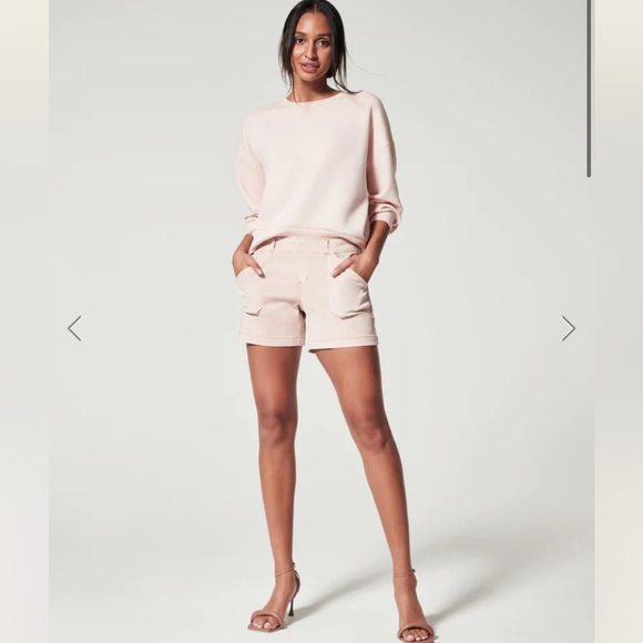 Pants - Spanx Stretch Twill Shorts- 4”-Ice Pink